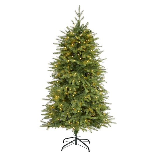 5Ft Pre-Lit Vancouver Fir Natural Look Artificial Christmas Tree with Clear LED Lights By Nearly Natural in Green | 5 ft | Michaels®